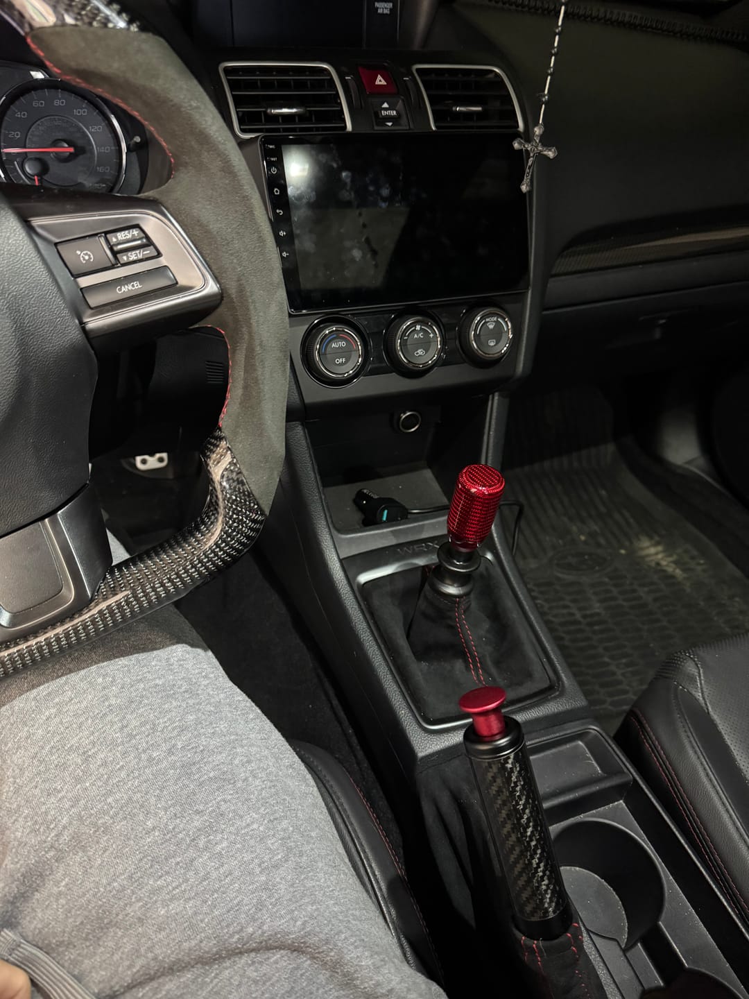 Customer photo review of Red Carbon Fiber Handle Shift Knob