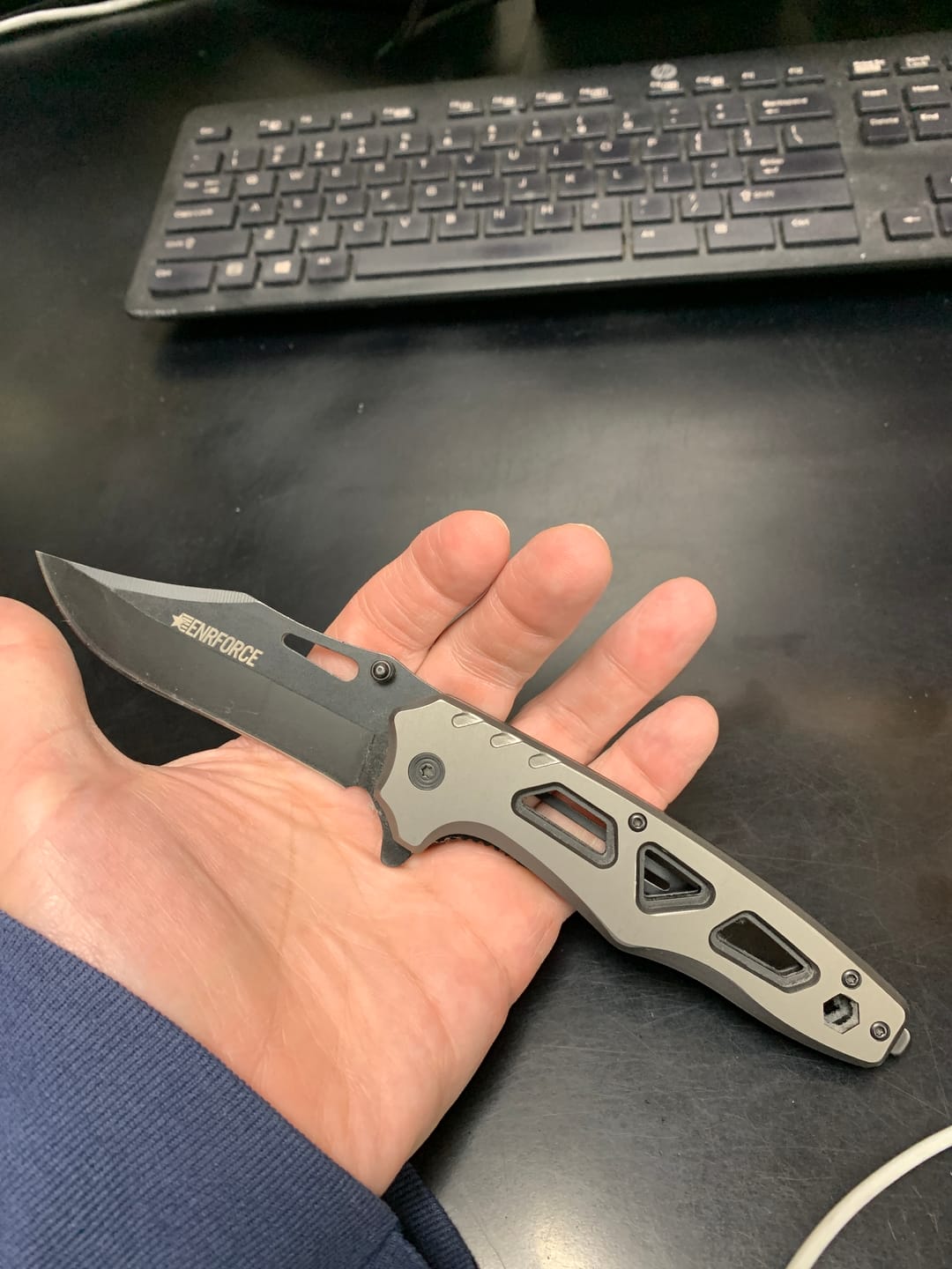 Customer photo review of Grey Folding Tactical Knife