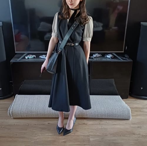 Customer photo review of Midi sleeveless winter wool dress women 5278