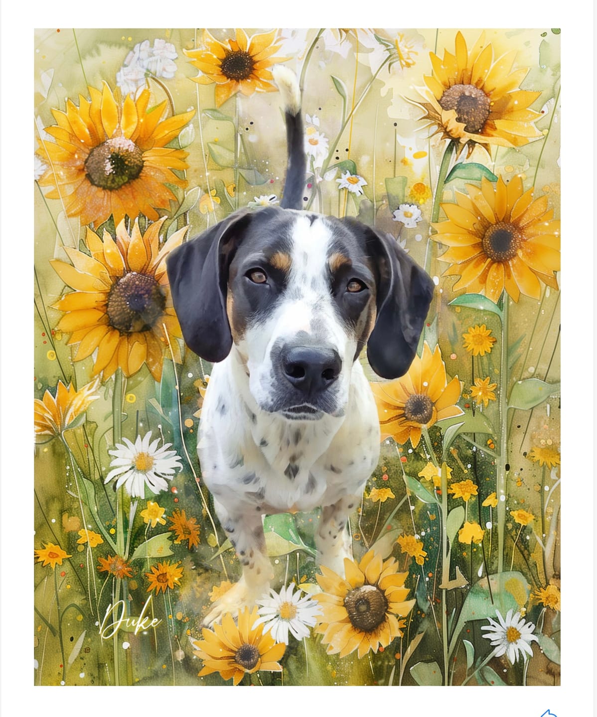 Customer photo review of Custom Watercolor Pet Portrait – BlossomTails
