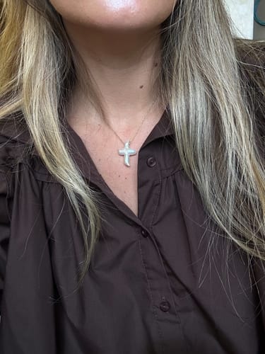 Customer photo review of Pearl Cross Necklace