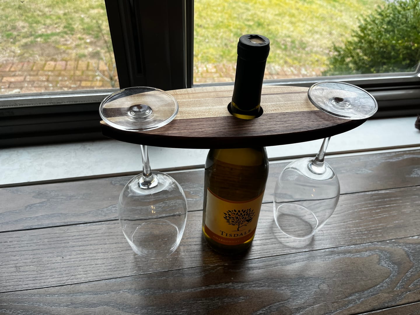 Customer photo review of 11x4" Wine Caddy 1 Acrylic Router Template