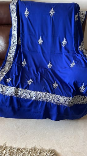 Customer photo review of Kashmiri Embroidered Blue Saree