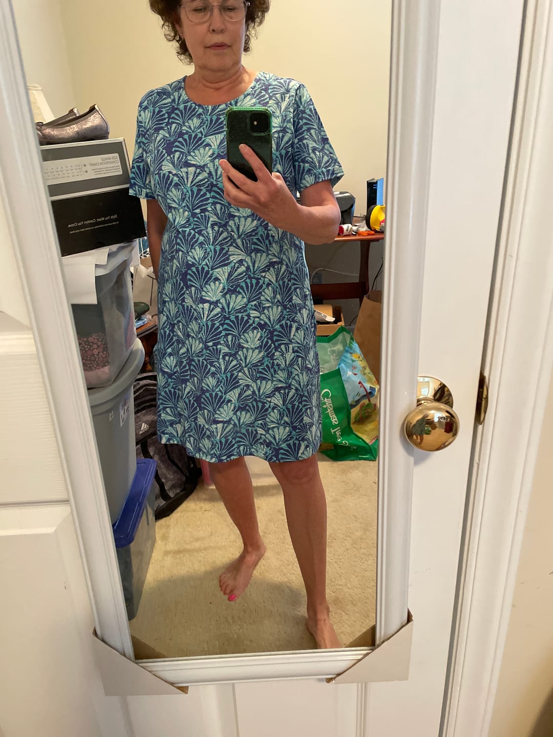 Customer photo review of Shell Cotton Short Sleeve Dress