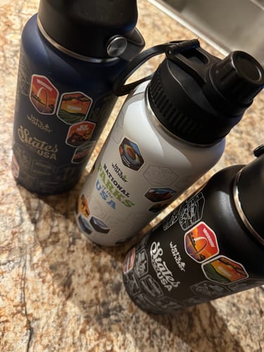 Customer photo review of Let's Wander™ National Parks Water Bottle + Stickers