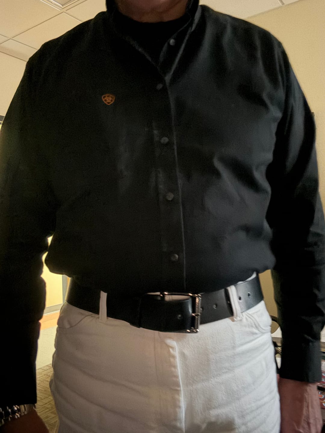 Customer photo review of Black 45 mm 100% Full Grain Bridle Leather Belt for Jeans