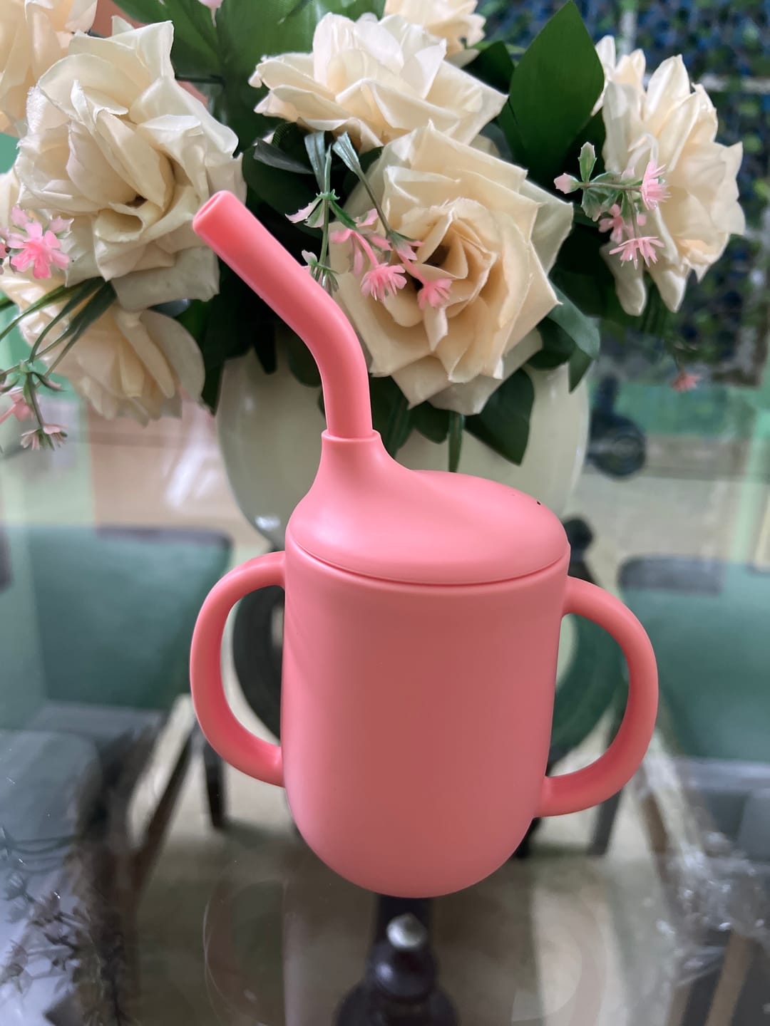 Customer photo review of Silicone Straw Cup with straw cleaner
