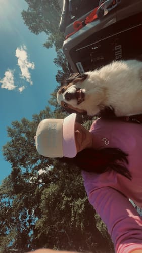 Customer photo review of MHC My Dog Said You're a Hoe Trucker Hat