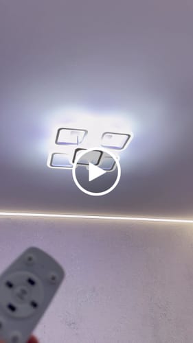 Customer video review of Lustra LED SQUARE 4+1 RGB ECHIVALENT 400W 40cm Telecomanda