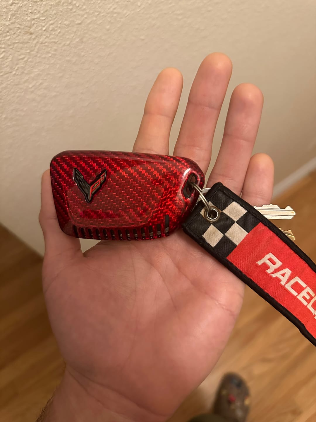 Customer photo review of C8 CORVETTE CARBON FIBER KEY COVER - BLACK, RED, OR BLUE