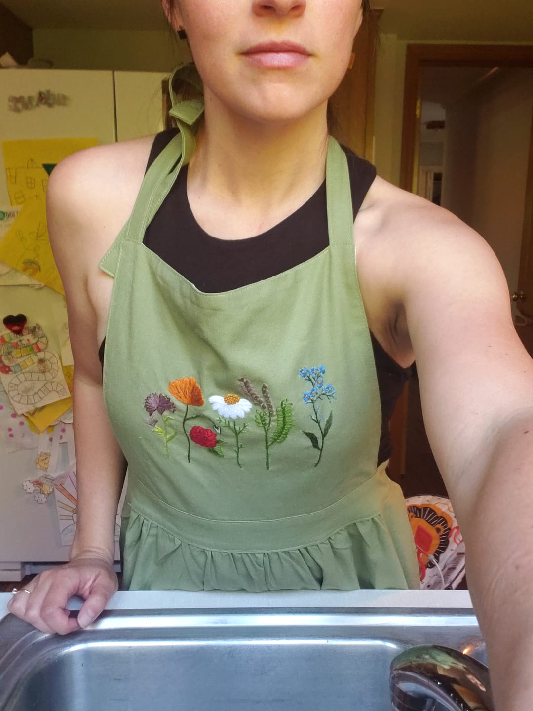 Customer photo review of Embroidered Apron Dress (APRIL PREORDER)