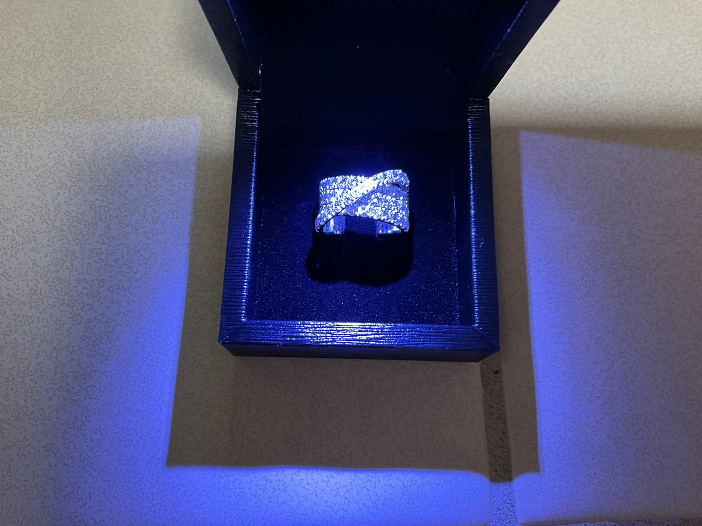 Customer photo review of Fancy Ring Round Natural Earth Mined Diamonds 5.10 Carats Four Prong White Gold 14K