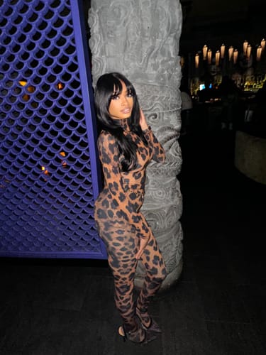 Customer photo review of Naked Print Turtleneck Top