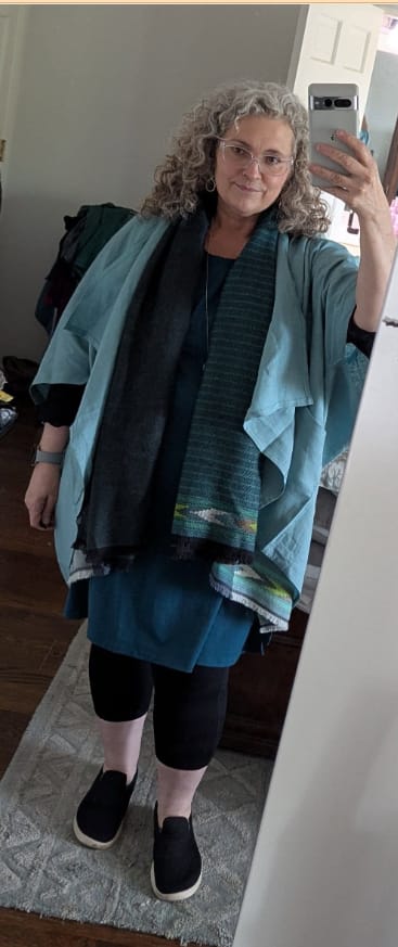 Customer photo review of NEW! Light Wool Cape Fusion Teal