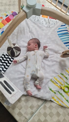 Customer photo review of Rainbows Bamboo Convertible Footie