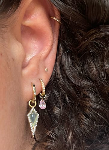 Customer photo review of Teardrop Crystal Charm - Rose Quartz