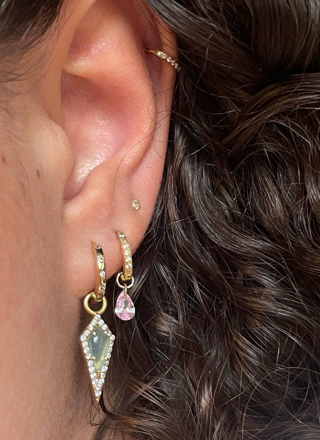 Customer photo review of Teardrop Crystal Charm - Rose Quartz