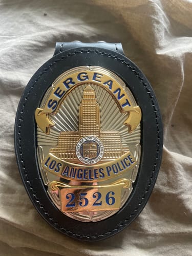 Customer photo review of LAPD Sergeant Los Angeles Police Badge Solid Copper Replica Movie Props With Number 2526