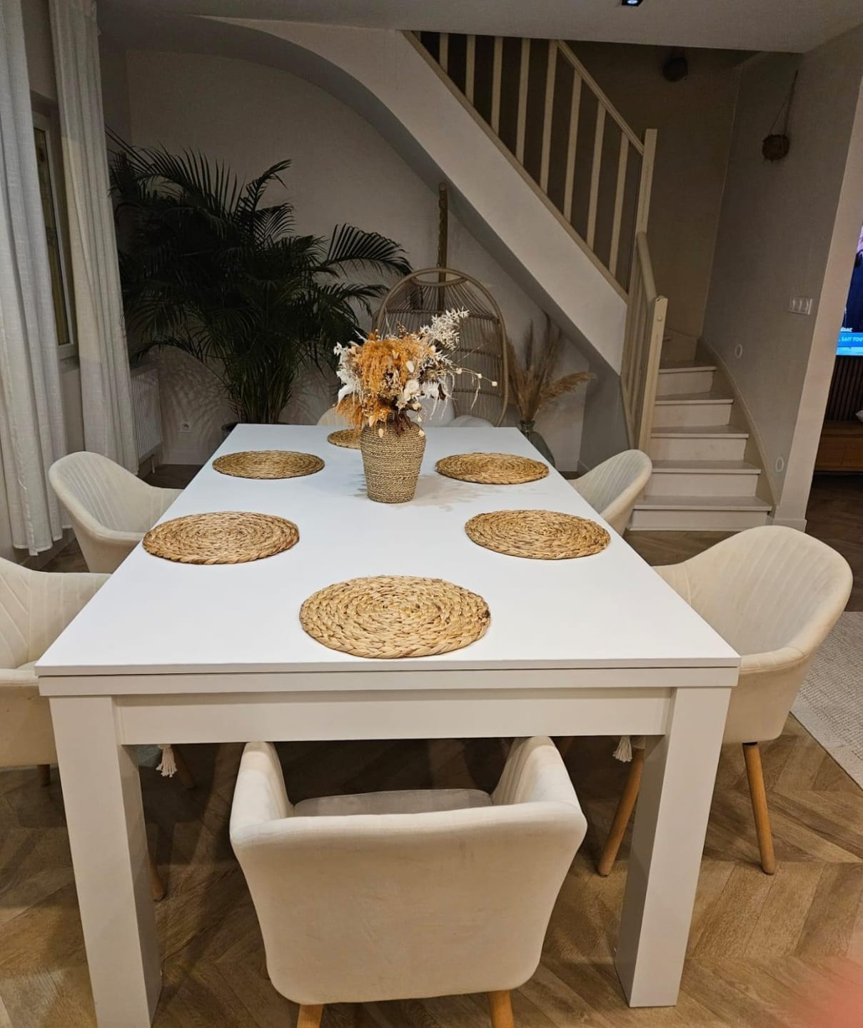 Customer photo review of Table à manger convertible en billard blanc 7ft (version final)