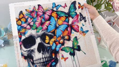 Customer photo review of Diamond Painting - Butterfly Skull