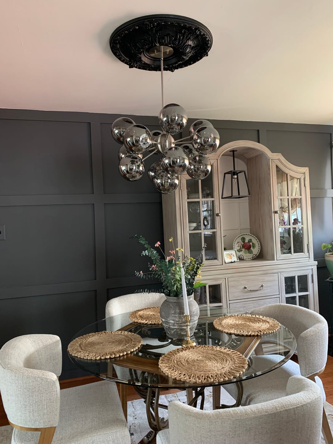 Customer photo review of Glam Dark Pearl Sputnik Smoked Glass Bubble Chandelier Light Fixture