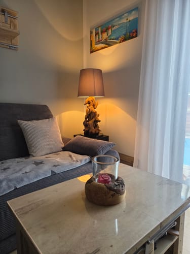 Customer photo review of Wurzelholz Tischlampe IKAL Höhe 82 cm inkl. Lampenschirm