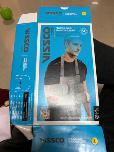 Customer photo review of Shoulder Immobilizer | Provides Firm Support for Shoulder Dislocation & Relieves Pain (Grey)