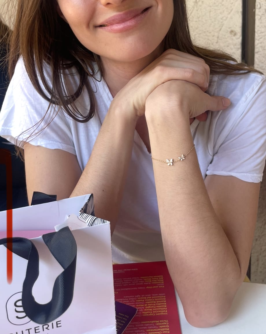 Customer photo review of Butterfly Diamond Bracelet 14K