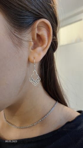 Customer photo review of עגילי השראה מרוקאית כסף 925