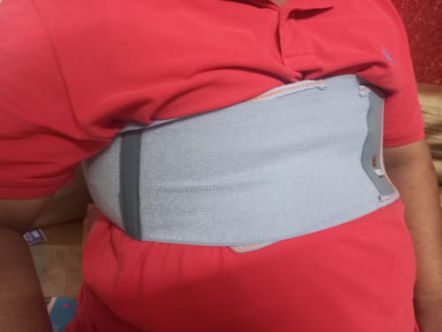 Customer photo review of Rib Belt | Provides Moderate Support to the Injured Ribs & Allows Normal Respiration (Grey)