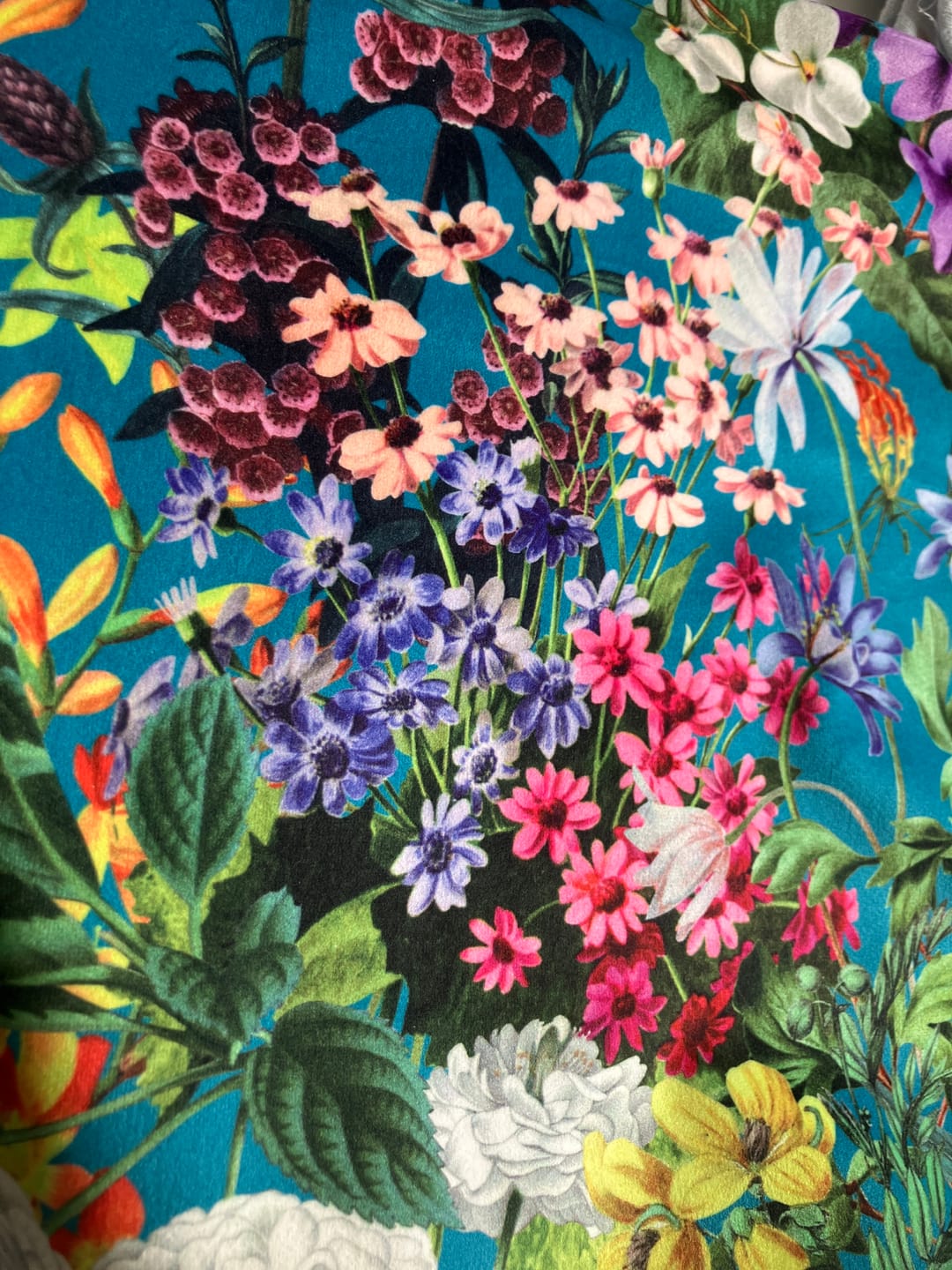 Customer photo review of Summer Floral Digital Velvet Fabric