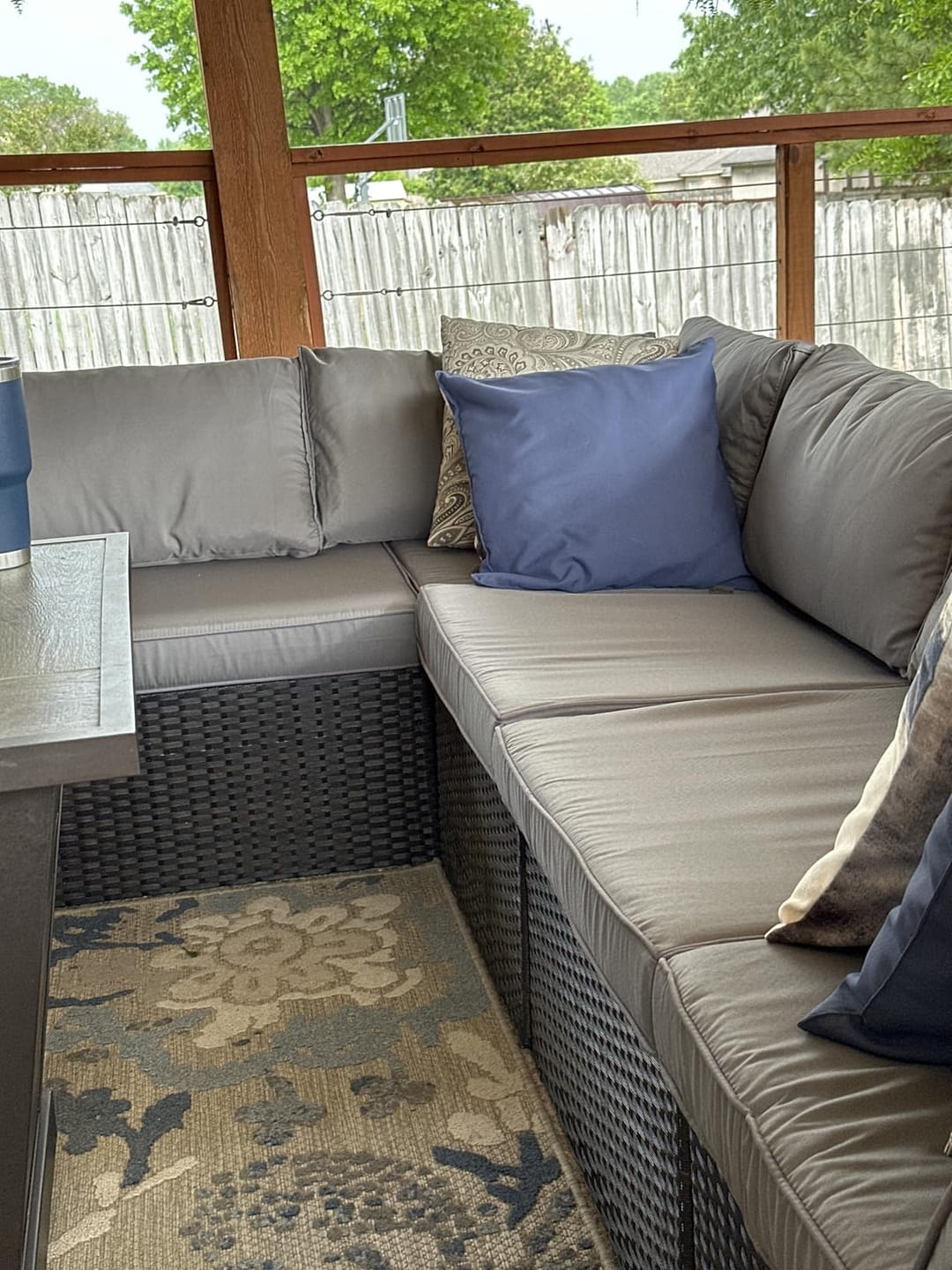 Customer photo review of Homrest Outdoor Replacement Cushions for  6-Seat Patio Furniture Sets, Gray