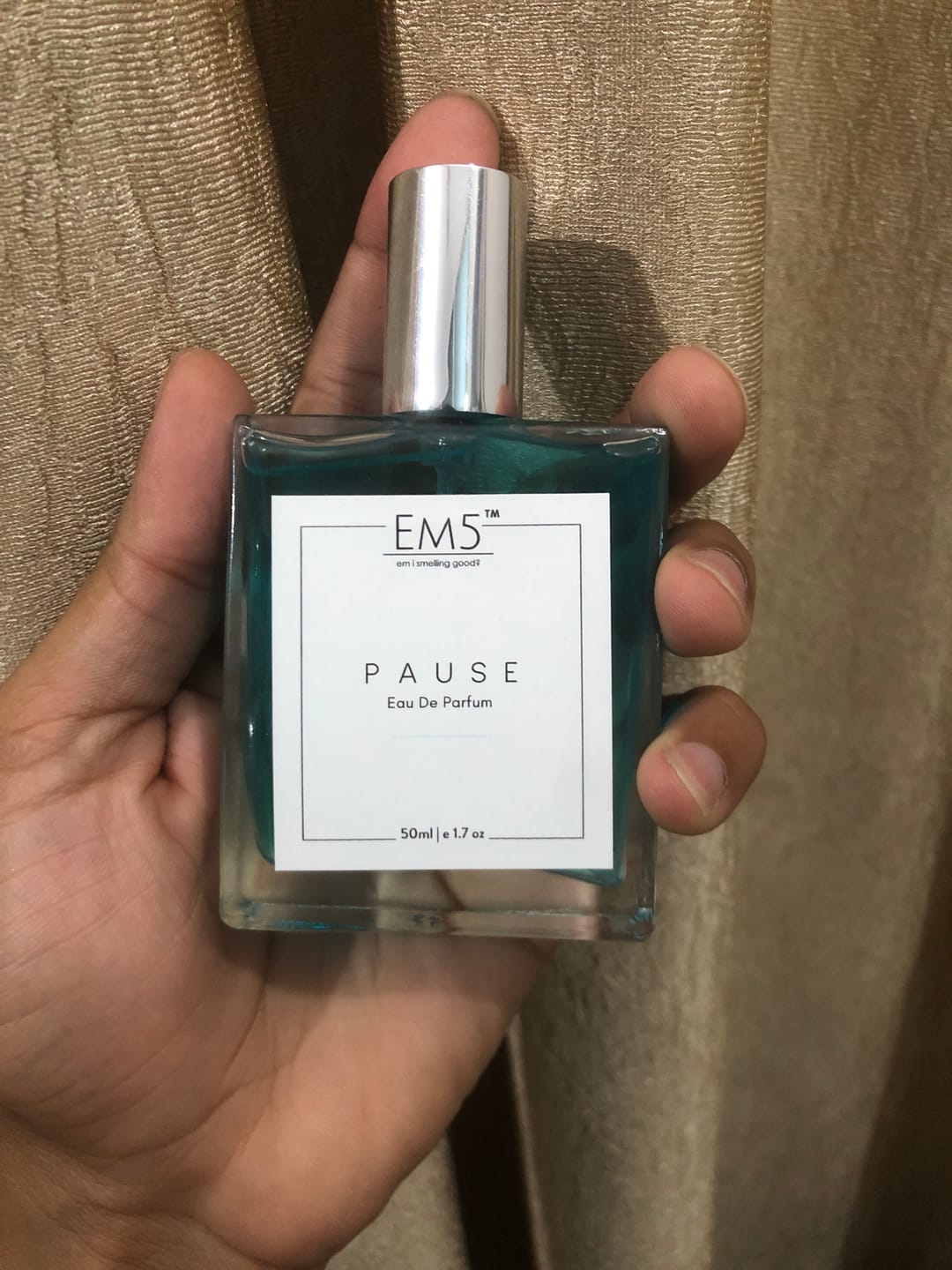 Customer photo review of EM5™ Pause Perfume EDP Spray for Men | Aromatic Fresh Amber Fragrance Accords | Luxury Gift for Him | Variants Available: 50 ml Spray / 15 ml Spray