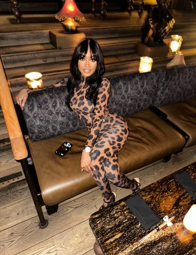 Customer photo review of Naked Animal Print Tights