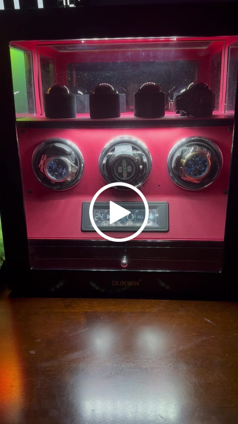 Customer video review of Patented Design Watch Winders with Watch Holder Fingerprint Lock Ultra Quiet Motor