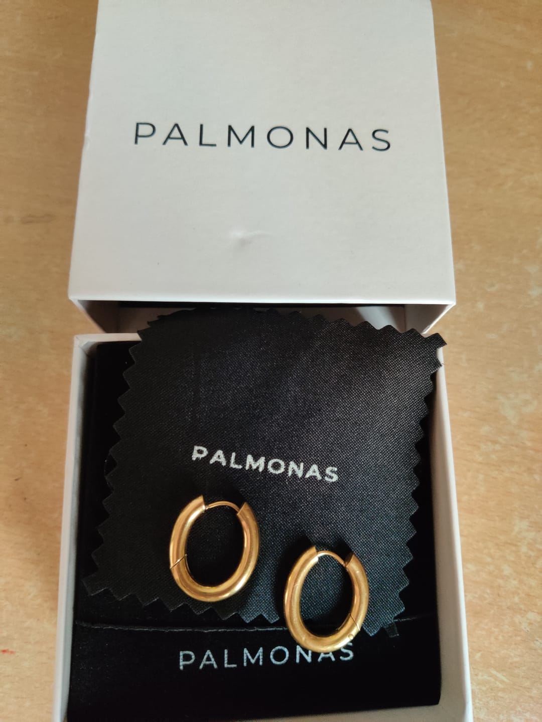 Customer photo review of Oval Shape Hoop Earrings
