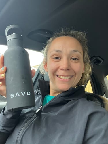 Customer photo review of Flip Straw Stainless Steel Water Bottle