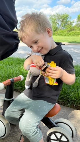 Customer photo review of rattle buddy | finley the fox