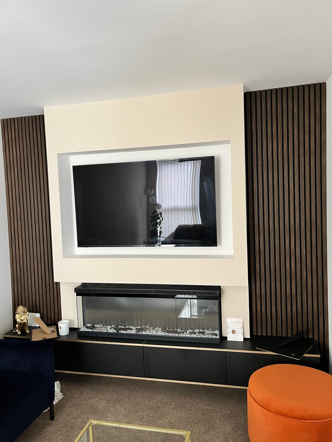 Customer photo review of Wooden Wall Panel | Smoked Oak | Premium 3-sided Wood Veneer