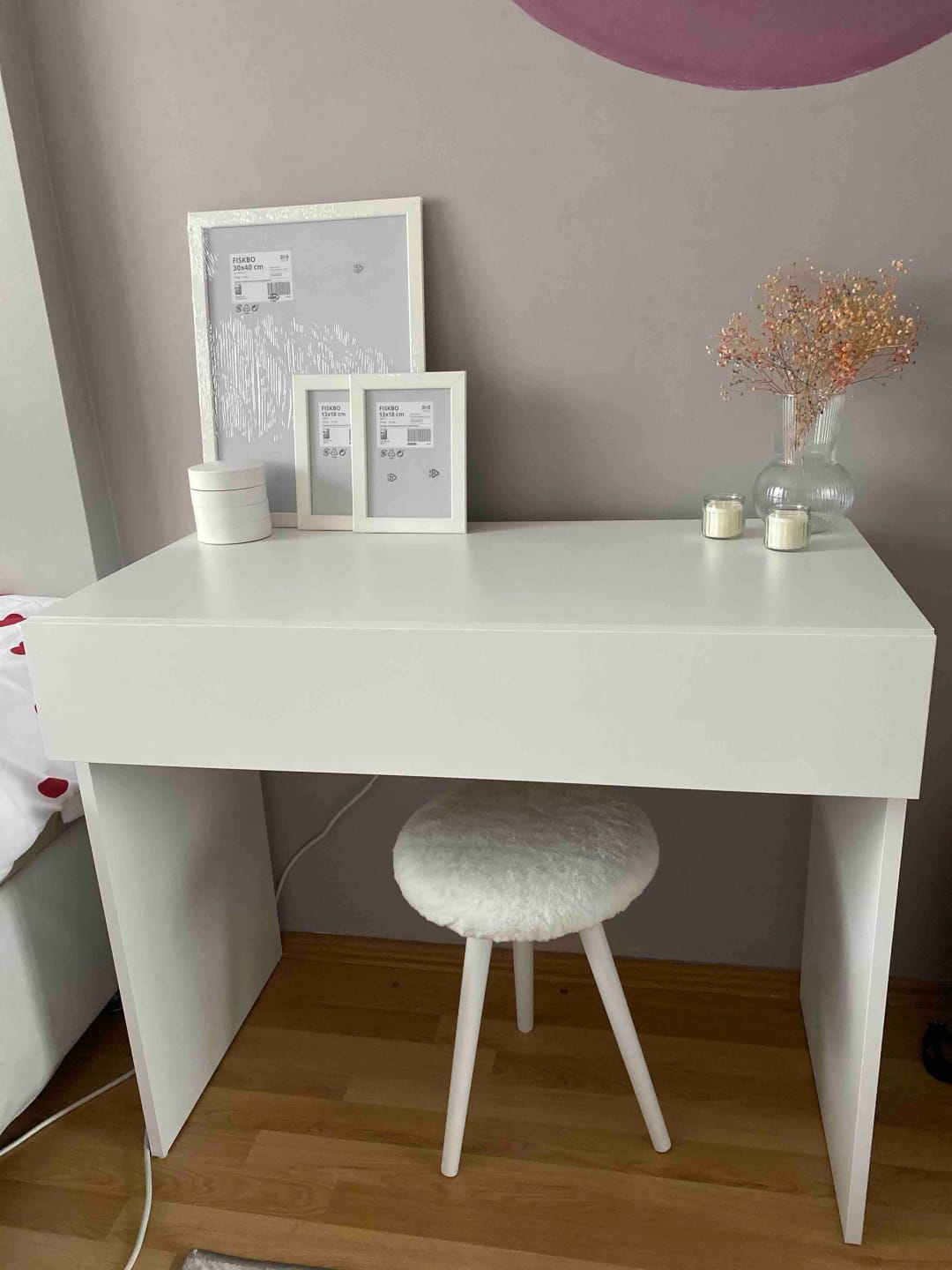 Customer photo review of Rani BJ104 Makyaj Tuvalet Masası Tek Çekmeceli Takı Düzenleyici Beyaz