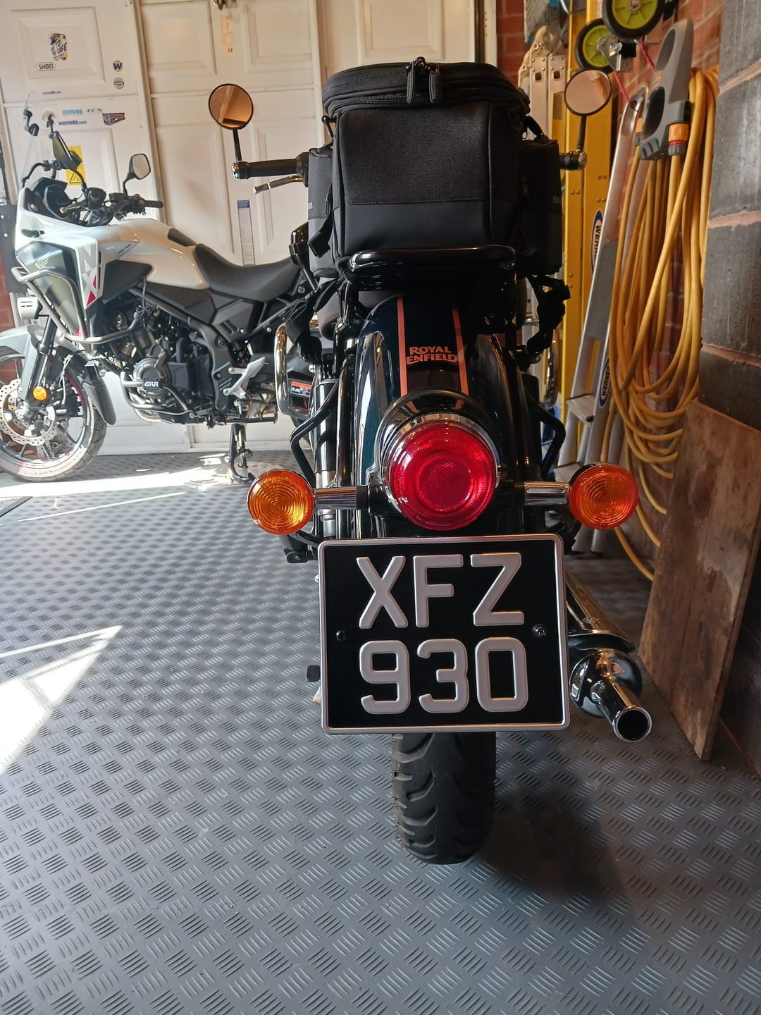 Customer photo review of Classic Metal Pressed Motorcycle Number Plate - 9 x 7 Inches