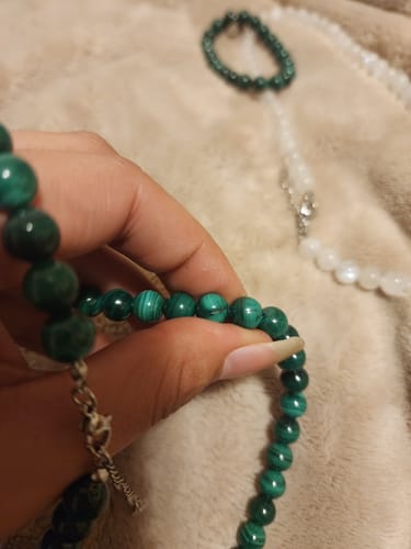 Customer photo review of Malachite Beaded Necklace