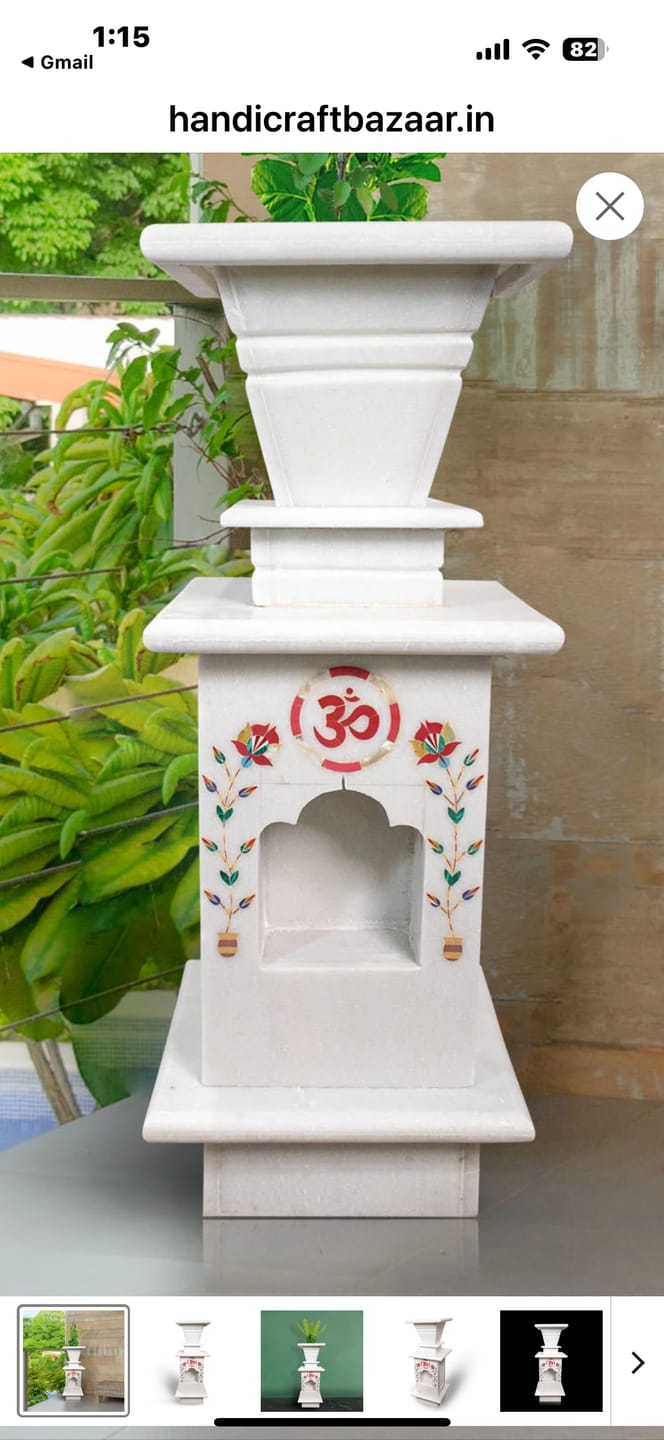 Customer photo review of Marble Tulsi Pot, White Marble Inlay - Handicraft Bazaar
