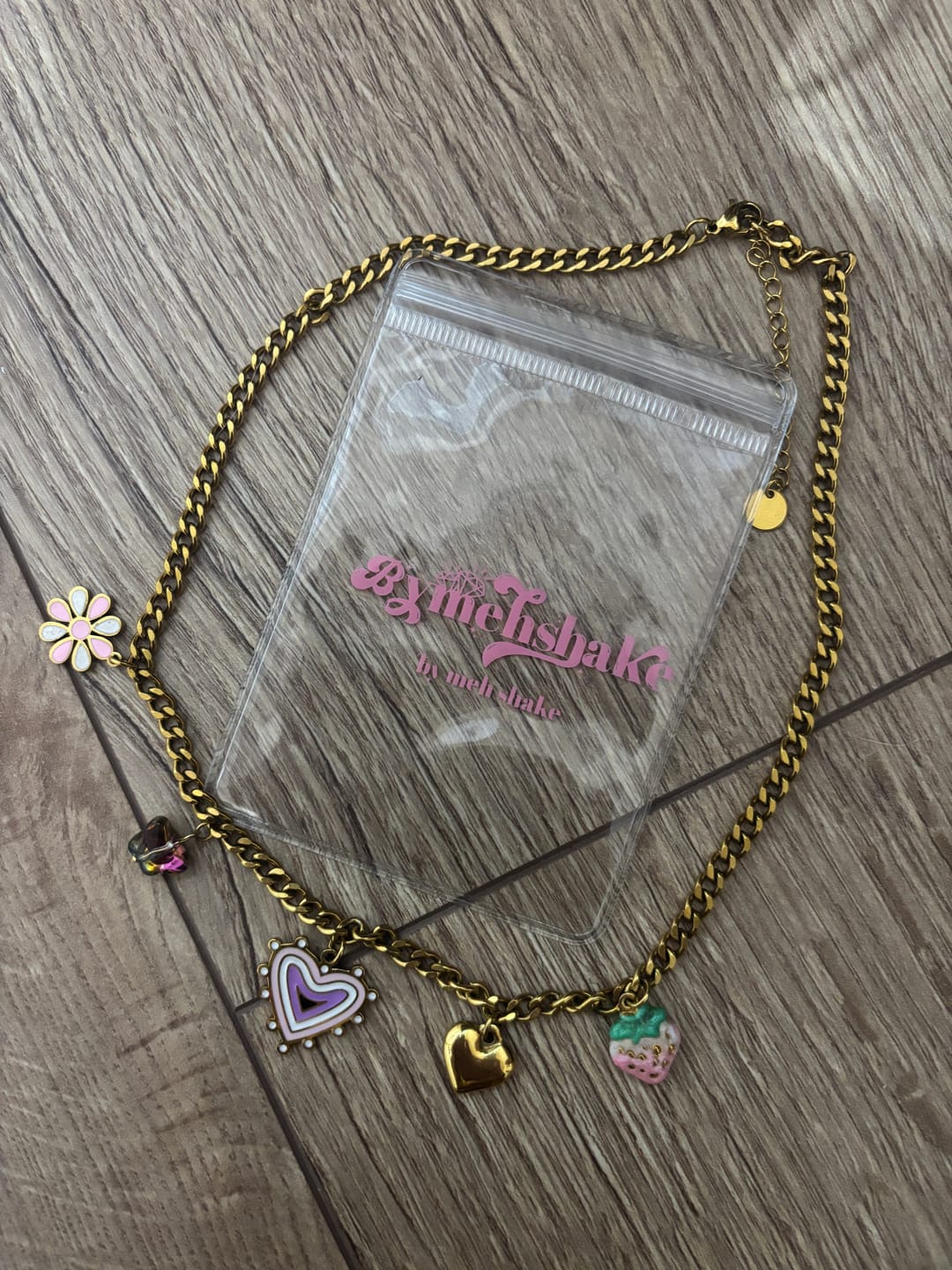 Customer photo review of Pink Vibes Charm Necklace