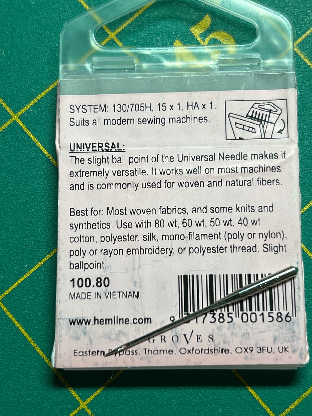 Customer photo review of Hemline Universal Machine Needles