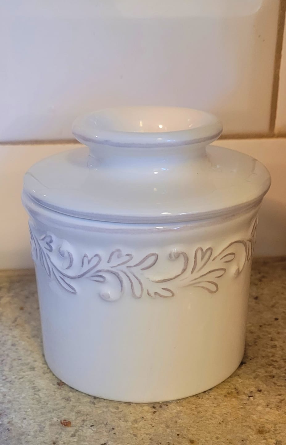 Customer photo review of White Linen Antique Butter Bell Crock