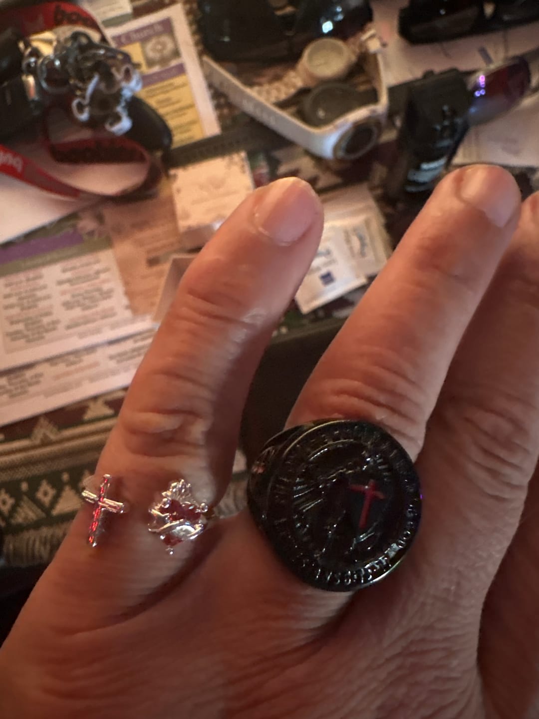 Customer photo review of FREE Today: Sacred Heart of Jesus Ring: With God All Things Are Possible