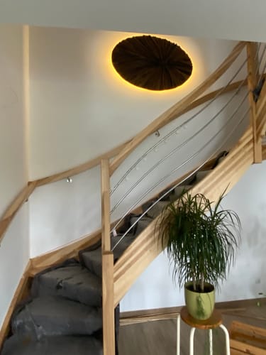 Customer photo review of Wandlampe Holz LUNAR