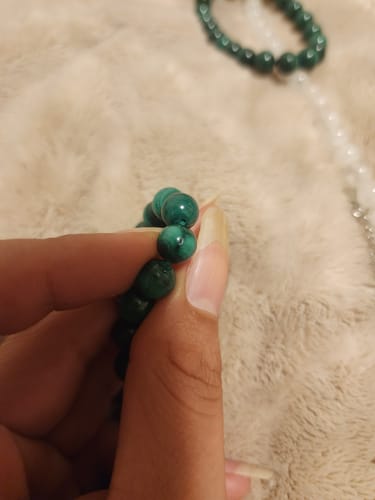 Customer photo review of Malachite Beaded Necklace