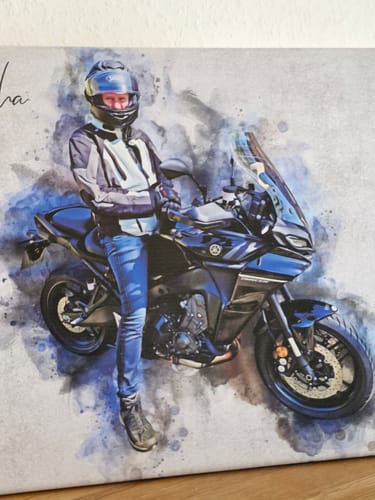 Customer photo review of Dein Motorroad als Aquarell Poster | Geschenk für Motorradfahrer
